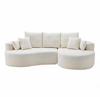 Canapé modulaire en tissu rond à trois places avec rembourrage en éponge - Sièges sectionnels contemporains pour appartement et salon