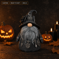 Figurine Gnome Gothique en Resine Fait Main Statue de Bureau Decoration Maison Bureau Cadeau Halloween Noel