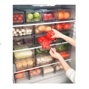 공장 클리어 냉장고 서랍 주최자 당겨 냉장고 주최자 빈 스택 냉장고 주방 식료품 저장실