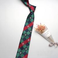 Cravate en polyester jacquard à motif sapin de Noël, accessoire de fête pour homme, vente en gros
