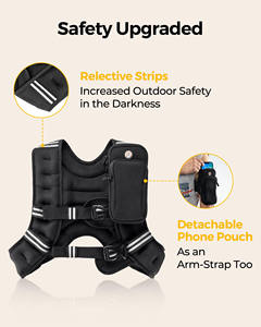 Chaleco con Peso Ajustable de Poliéster de 5 kg/10 kg/15 kg para Entrenamiento de Resistencia y Fuerza Táctica, para Hombres, para Correr y Hacer Ejercicio - Product Image 4