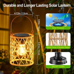 Lanterne solaire <span class=keywords><strong>KOOPER</strong></span>, lot de 2, lumineuse, suspendue, étanche, avec poignée, LED, ABS/PC, pour extérieur, jardin, cadeau - Product Image 5