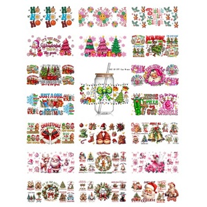 100 + nueva Navidad UV DTF 16OZ Cup Wraps pegatinas 3D Christmas Uvdtf Cup Wraps para 16OZ Cup Wraps - Product Image 1