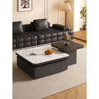 Table basse carrée moderne et minimaliste en pierre, table à thé de luxe décorative et portable pour salon et petit appartement
