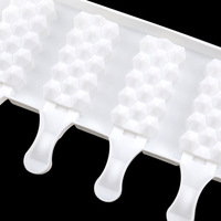 Petit diamant moule à crème glacée à 4 cavités en silicone de qualité alimentaire outils de fabrication de sucettes glacées d'été à dégagement facile avec emballage de sac OPP