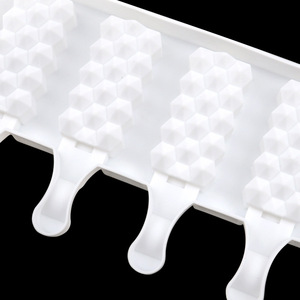 Pequeno Diamante <span class=keywords><strong>4</strong></span>-Cavity Ice Cream Mold Food Grade Silicone Fácil Liberação Verão Popsicle Fazendo Ferramentas com OPP <span class=keywords><strong>Bag</strong></span> Embalagem - Product Image 3