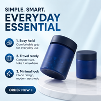 Botol PET Biru Matte Mulut Lebar 120ml 150ml Tutup Tekan Sekrup Anti Anak Wadah Penyimpanan Kosmetik Pil Kosong