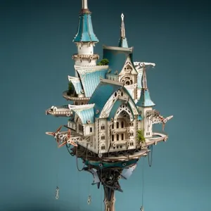Kit <span class=keywords><strong>de</strong></span> construction <span class=keywords><strong>de</strong></span> château féerique à vapeur Cat Fantasy, modèle <span class=keywords><strong>de</strong></span> diorama, puzzle 3D en bois semi-fini, jouet DIY, cadeau d'anniversaire, maison <span class=keywords><strong>de</strong></span> poupée - Product Image 2