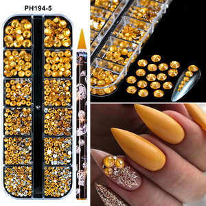 12 grilles de noël <span class=keywords><strong>rouge</strong></span> vert SS6-SS30 mixte ongles <span class=keywords><strong>strass</strong></span> brillant clair/or/rose/bleu diamant plat-dos ongles gemme pierres de verre - Product Image 4