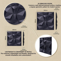 Panneaux muraux 3D en PVC noir personnalisés, imperméables, texturés en diamant, faciles à installer pour la maison, l'hôtel, le bureau