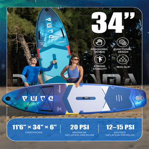 Tabla de Paddle Inflable DAMA SUP Factory Orange con Asa Central, Paquete de Viaje Compacto, Recreación Familiar - Product Image 2