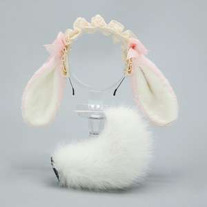 S0012 फ्फी बनी कान और पूंछ सेट लोलिटा अल्लिस कॉस्प्ले हेडबैंड, महिलाओं के लिए महिलाओं के लिए - Product Image 1