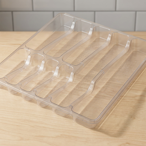 CATEEM MRD405-TK Organizador de Cocina Multifuncional Jumbo Transparente de Plástico PP para Palillos/Cucharas - Product Image 2