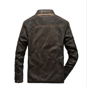 Blouson en cuir matelassé sur mesure pour moto, col montant, vêtement d'extérieur formel, avec protections d'épaule et de coude enduites, pour l'hiver, production en gros - Product Image 3