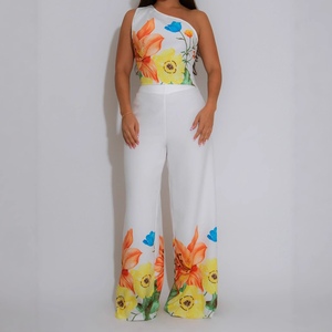 ชุดเซ็ตแฟชั่น 2 ชิ้น เสื้อเปิดไหล่แขนกุดทรงหรูหราสำหรับผู้หญิง และกางเกงขายาวทรงกระบอกผ้ายืด - Product Image 2