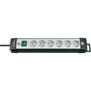de tomas mltiples premium gris clair/noir, avec installation versatile et options de fixation, idéal pour optimiser les connexions - Product Image 1