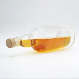 Manufacture customized wine glass bottle 1000ml 750ml 700ml empaty vodka whisky glass bottle 70cl with cork lids