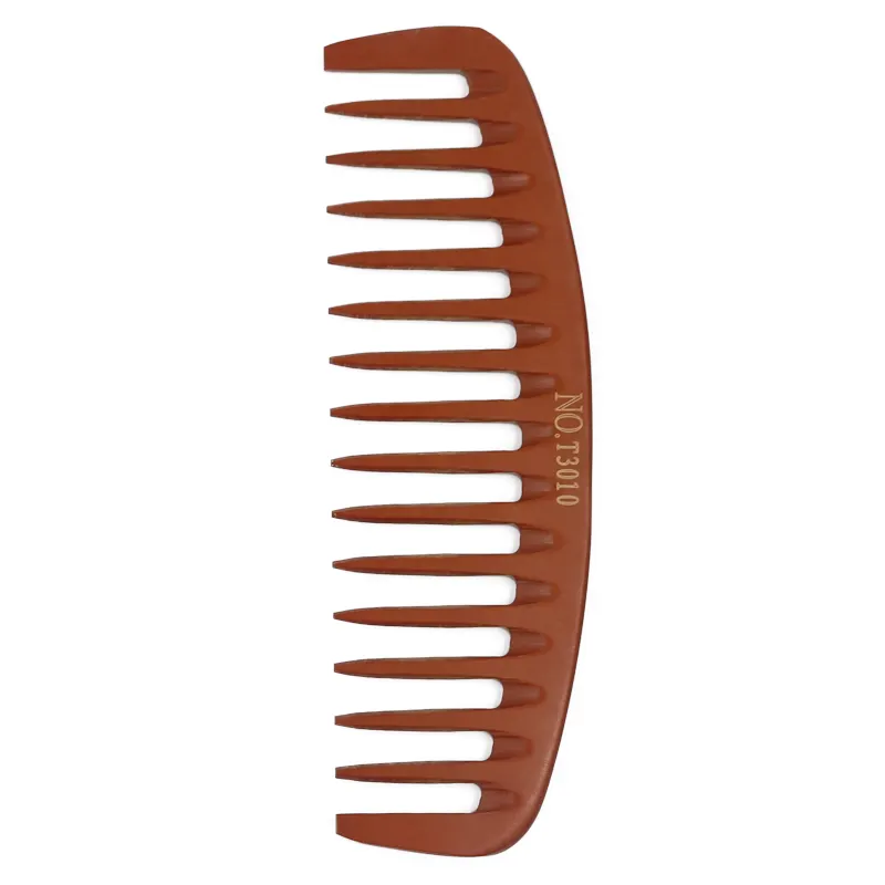 MJ Bakelite Yellow Palm Wide Tooth Hair Comb Detangling Anti Static Barber Comb Plastic Resin Wood Comb