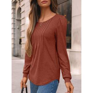 Blusa Túnica de Manga Larga para Mujer, Otoño/Invierno 2025, Cuello Redondo, Moderna, para Vestidos Casuales de Negocios - Product Image 4