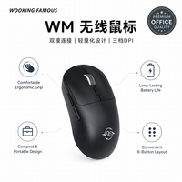 Mouse Optik Nirkabel Wooking WM 5.0 2.4G Dual Mode Ringan DPI Dapat Disesuaikan Klik Senyap RGB Backlit Stok Tersedia untuk Kantor dan Gaming