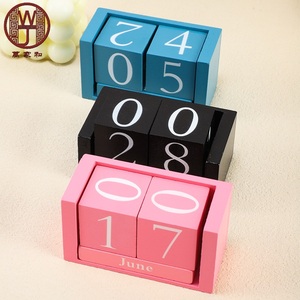 Calendario de Sobremesa Rectangular Minimalista de Madera Natural Pulida al por Mayor con Función de Cambio <span class=keywords><strong>Manual</strong></span> de Páginas, <span class=keywords><strong>Arte</strong></span> y Coleccionable - Product Image 4