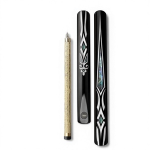 Queue de billard à petite pointe en bois de frêne noir chinois, pour snooker 8 boules et 9 boules, articulée 3/4, 34 pièces, avec étui Ice Blade et ensemble complet - Product Image 2