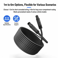 Cable Adaptador Macho-Hembra de Cobre y Nylon de 4 Pines TT M12, Personalizable OEM/ODM, Conectores Impermeables para Vehículos Eléctricos con LED