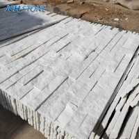 Carreaux de panneau de revêtement de mur de fond de placage de pierre de culture de quartzite blanche pure naturelle pour la décoration intérieure et extérieure