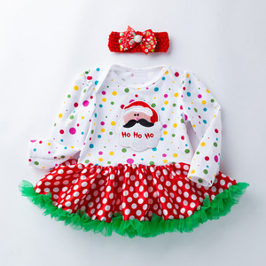 RTS vente en gros 2023 mes premiers vêtements de noël bébé noël barboteuse 2 pièces ensemble - Product Image 3