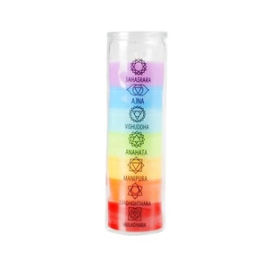 <strong>Tall</strong> Glass <strong>Pillar</strong> Chakra <strong>Candle</strong> - Product Image 4