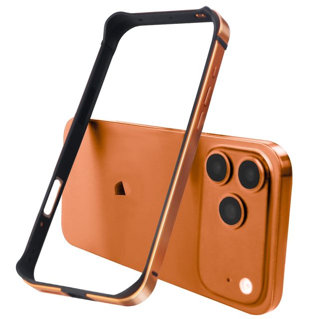 Aluminum Frame Metal Bumper Frame Slim Hard Case Cover for IPhone17Pro, Metal Frame with Soft Inner Bumper