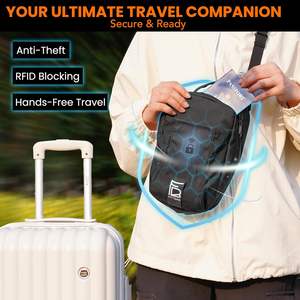 Bandolera magnética con puerto de carga USB RFID antirrobo bolsa de gimnasio magnética bolsillo resistente al agua bandolera para viajes de gimnasio - Product Image 6