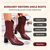 Bottines amincissantes pour femmes, style britannique, mi-mollet, polyvalentes, à talons hauts, en cuir, style western, directement de l'usine