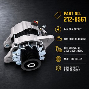Alternador de 24V 50A 212-8561 <span class=keywords><strong>para</strong></span> <span class=keywords><strong>Motor</strong></span> 3066 de Excavadora 320C 320D 320DL, Generador de Carga, Proveedor Mayorista de Fábrica - Product Image 2
