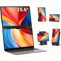 Écran d'extension pour ordinateur portable 15,6 pouces FHD 1080P IPS, moniteur portable rotatif, écran détachable pour ordinateurs portables de 12 à 17,3 pouces, Plug & Play