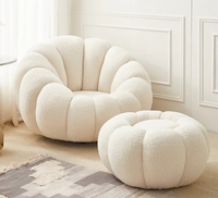 Fauteuil de canapé inclinable moderne en velours couleur citrouille pour bureau à domicile et mobilier de loisirs pour salon