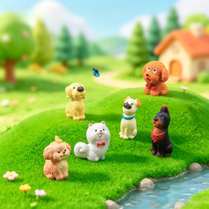 Miniatura de Cachorro de Golden Retriever o Pomeranian para Decoración de Jardín de Hadas, Micropaisaje y Manualidades - Product Image 1