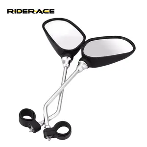 RIDERACE 1 쌍 자전거 핸들바 후면보기 유리 거울 사이클링 넓은 범위 후방 시력 반사경 MTB 도로 자전거 백미러