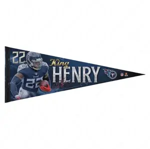 Personnalisé de haute qualité Derrick Henry KING HENRY Tennessee Titans 2022 Fanion en feutre de qualité supérieure