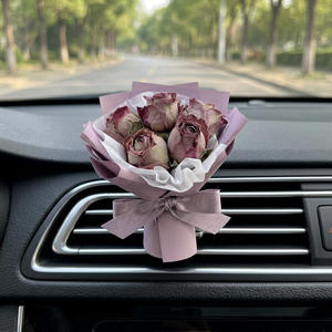 <span class=keywords><strong>Mini</strong></span> Buquê de Rosas Secas para Saída de Ar do Carro, Aromatizador Premium de Flores Preservadas para Decoração Automotiva, Aromatizador de Carro Personalizado para Mulheres - Product Image 3