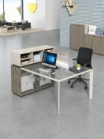 Bureau de travail moderne et durable pour 2 à 6 personnes, ergonomique, pour la maison/le bureau, avec armoire de rangement – Offre spéciale