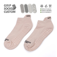 Chaussettes antidérapantes personnalisées avec logo pour femmes, idéales pour le Pilates, le yoga et le trampoline, avec grip pour la cheville