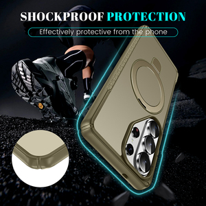 High Quality Matte Magnetic <b>Phone</b> Case for Samsung S26 S23 S24 S25 Ultra Plus FE A54 A55 With Metal <b>Ring</b> Stand Shockproof Cover - Product Image 5