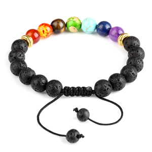 <span class=keywords><strong>Bracelet</strong></span> de yoga en pierre naturelle ajustable en œil de <span class=keywords><strong>tigre</strong></span> de lave, agate, lapis-lazuli, cordon perlé tressé, <span class=keywords><strong>7</strong></span> <span class=keywords><strong>chakras</strong></span> - Product Image 2