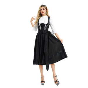 ชุดเดรส Dirndl แบบดั้งเดิมของผู้หญิงชาวบาวาเรียสำหรับฮาโลวีน ชุดแสดงบนเวทีงานคาร์นิวัลเยอรมันสำหรับผู้ใหญ่ - Product Image 3