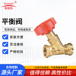 Guangdong Magnesium Special Brass Balancing Valve 1/2 Inch For Tap Water Regulation With Locking Feature - Product Image 3