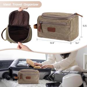 <b>Men's</b> Canvas <b>Toiletry</b> <b>Bag</b> Large Capacity <b>Men's</b> Travel Portable <b>Toiletry</b> <b>Bag</b> Dopp Kit Organizer Pouch - Product Image 5