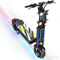 Trottinette électrique étanche en alliage d'aluminium avec batterie au lithium 72V 50AH, double moteur 5000W*2, autonomie 90-120KM, vitesse 80-100KM/H