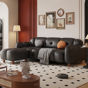 Prezzo all'ingrosso tappezzeria soggiorno <span class=keywords><strong>mobili</strong></span> personalizzati design moderno di lusso olio in pelle di cera tessuto modulare divano - Product Image 3