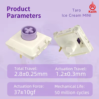 Sakelar Keyboard Profil Rendah Seri MINI Kailh Ice Cream, 37gf Taro & 40gf White Full POM Linear 50M Cycles untuk Keyboard Tipis